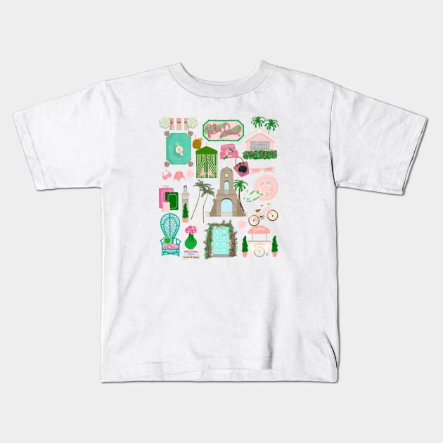 Palm Beach Vacation Kids T-Shirt by jenblove